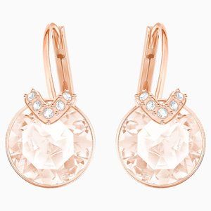 BELLA V PIERCED EARRINGS, PINK, ROSE-GOLD TONE PLA